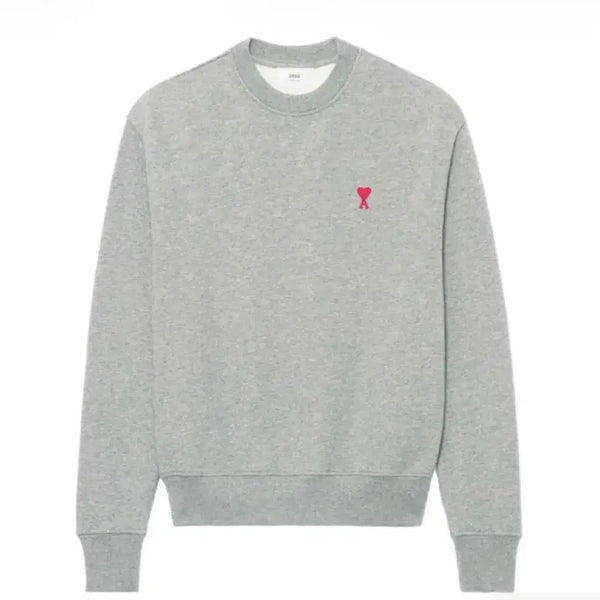 [BUNJANG] AMI Small Heart Logo Sweatshirt Heather Grey / 아미 스몰 하트 로고 스웨트셔츠 헤더 그레이