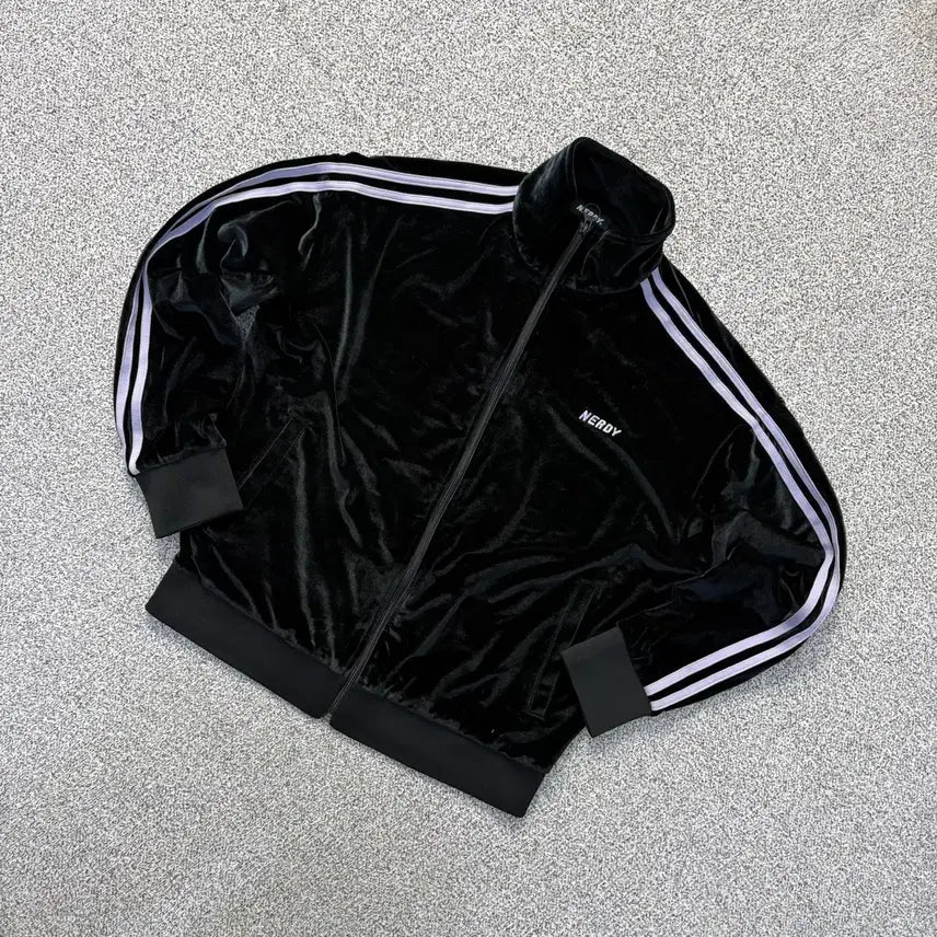 [BUNJANG] NERDY Velvet Track Zip-Up Jacket / S 널디 벨벳 트랙 집업 자켓 0826J1