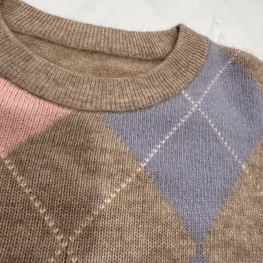 [BUNJANG] Argyle Pattern Wool Knit Sweater / 아가일패턴 울니트