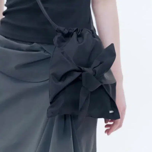 [BUNJANG] Miseki Seoul Tie-up Mini Drawstring Bag Black / 미세키서울 타이업 크로스백 Tie-up mini drawstring bag BLACK