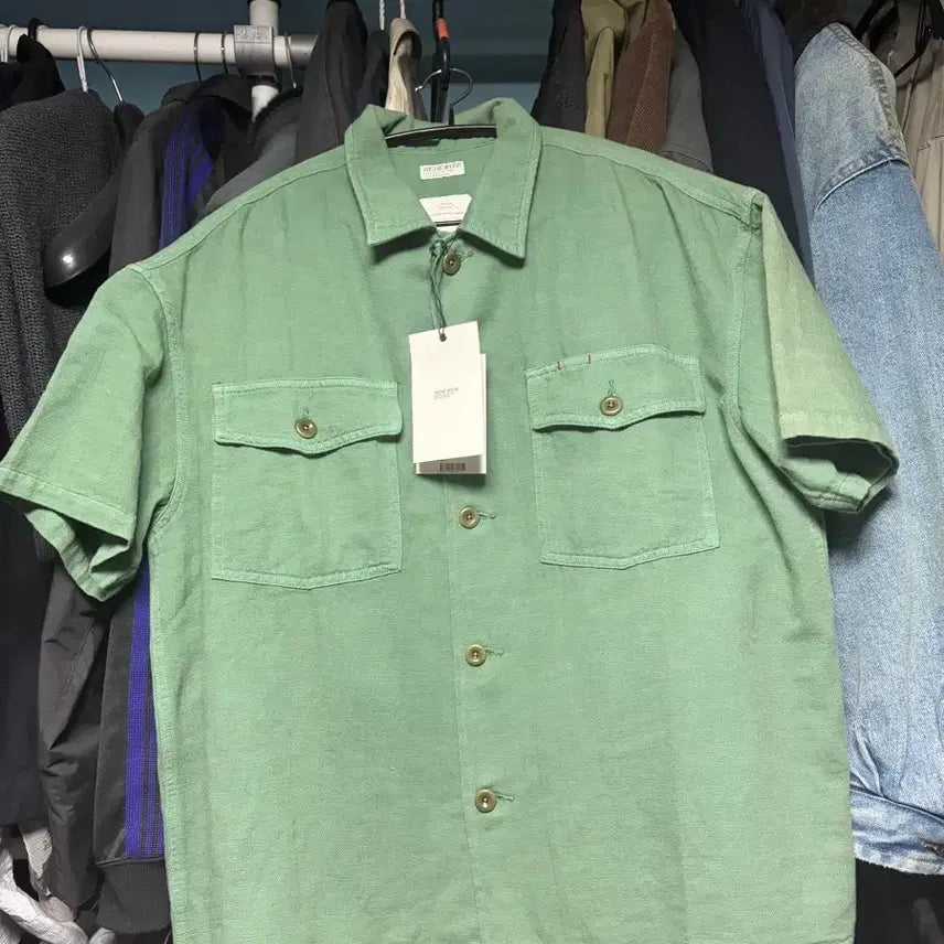 [BUNJANG] Behave Fatigue Half Shirt Olive Size 2 New / 비헤비어 퍼티그 하프셔츠 올리브 2사이즈 새상품
