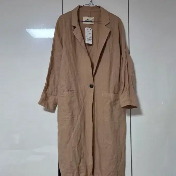 [BUNJANG] MILL STUDIO Long Linen Jacket Beige / 새상품/밀스튜디오 롱 린넨 자켓