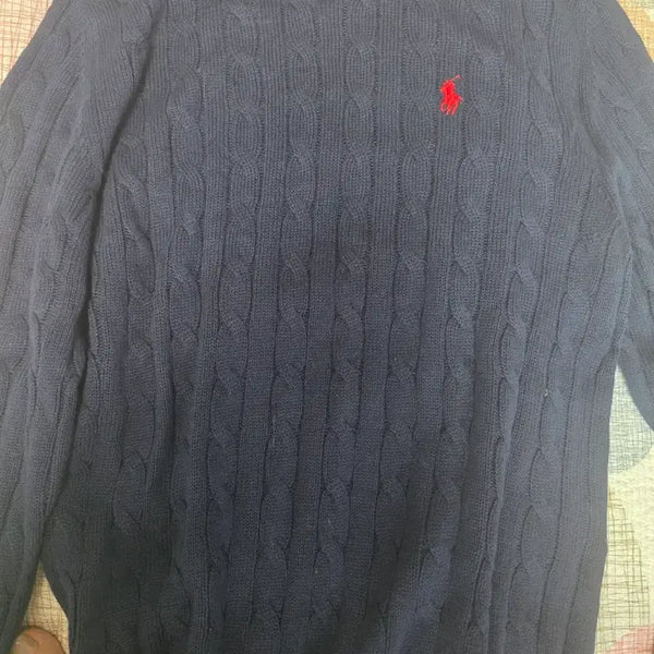 [BUNJANG] Polo Ralph Lauren Cable Knit Navy M / 폴로 랄프로렌 케이블 니트 네이비m