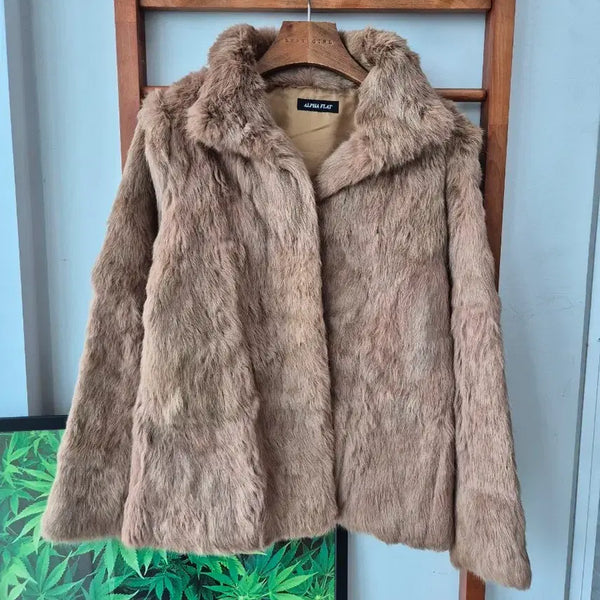 [BUNJANG] Vintage Real Rabbit Fur Jacket - Pink Brown / (JPN VTG)리얼 토끼 퍼 자켓 핑크브라운
