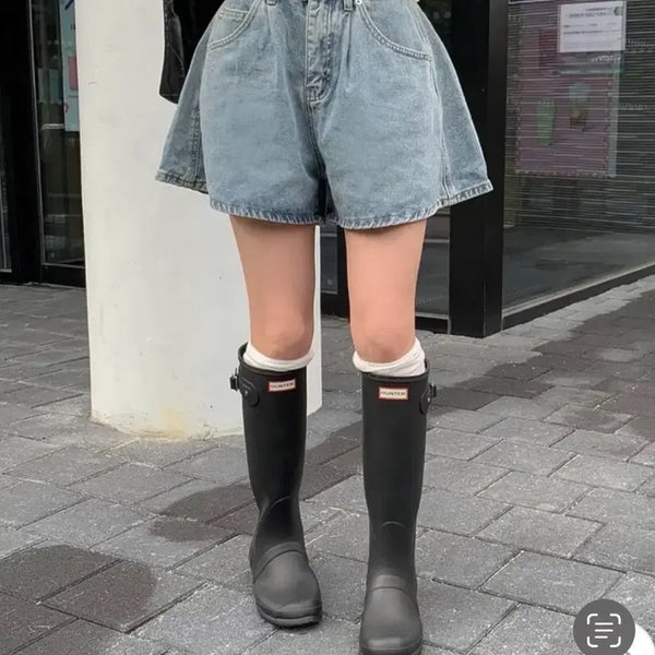 [BUNJANG] Modimood Flare A-Line Denim Shorts / s-m 모디무드 홀 플레어 a라인 데님 반바지 에이블리 홀리 히니크