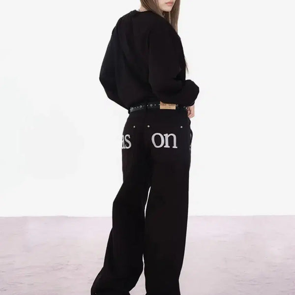 [BUNJANG] Az on Smoke Wide Pants Black / 애즈온 스모그 와이드 팬츠 블랙