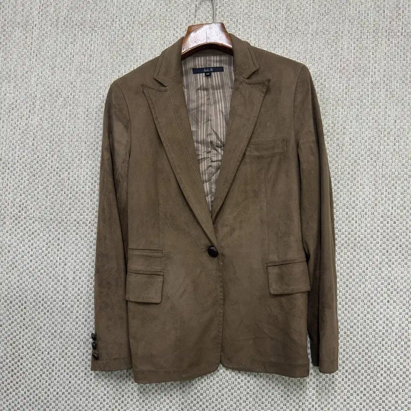 [BUNJANG] Ziozia Suede Blazer Jacket Size 85 (H03384) / 지오송지오 스웨이드 블레이저 자켓 85 H03384