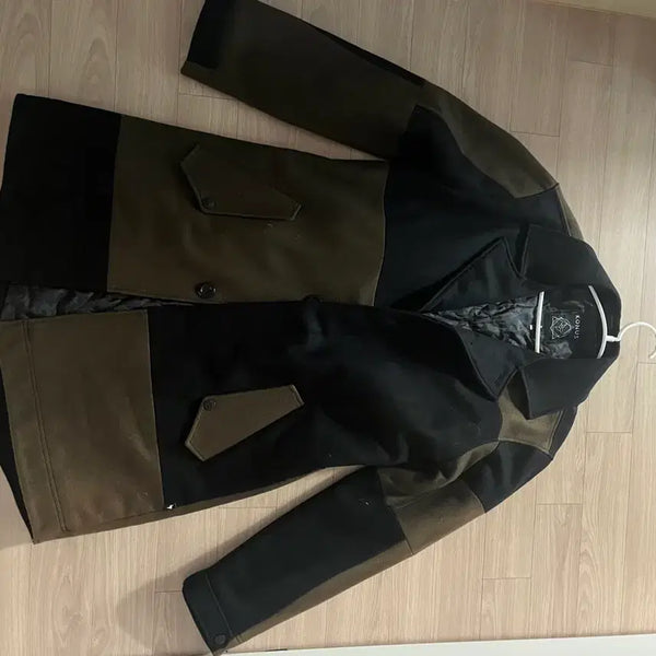 [BUNJANG] KONUS Color-Block Wool Coat L / KONUS(코너스) 배색 울 코트 L