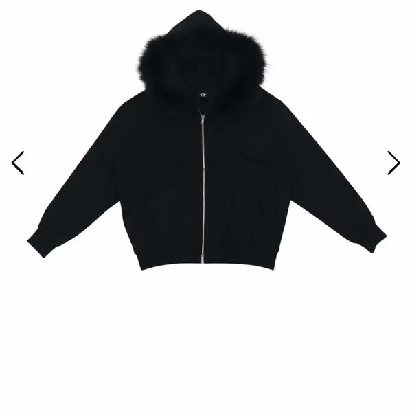 [BUNJANG] Fur Hood Zip-Up Jacket / 퍼 후드 집업 k-ik