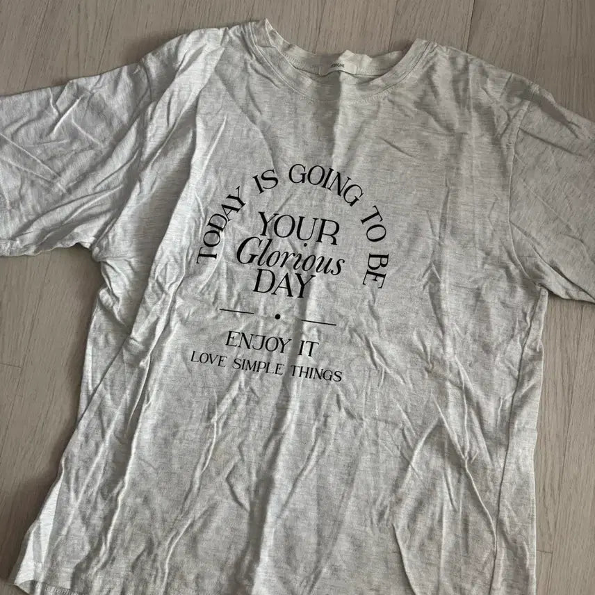 [BUNJANG] Lettering White Short Sleeve T-Shirt / 레터링 흰색 반팔티