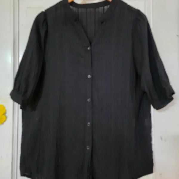 [BUNJANG] Premium Cotton Spandex Blouse / 여름 초가을 고급스러운 디자인이쁜 면. 스판 블라우스. 깨끗해요. 77반까지