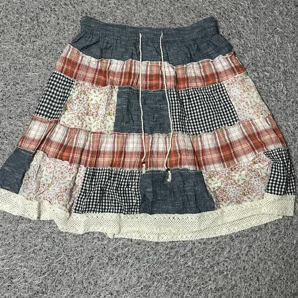 [BUNJANG] Kru Vintage Midi Denim Patch Skirt / 크루빈티지 미디 청 패치 스커트 일본 빈티지 코코모리 카모메