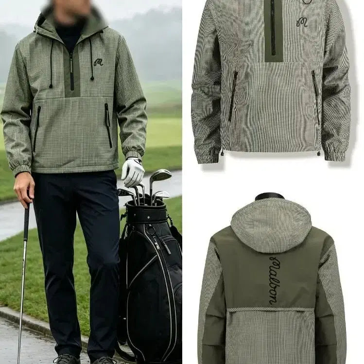 [BUNJANG] Malbon Windproof Anorak Hooded Half-Zip Jacket / MALBON 말본 아노락 방풍 후드 반집업