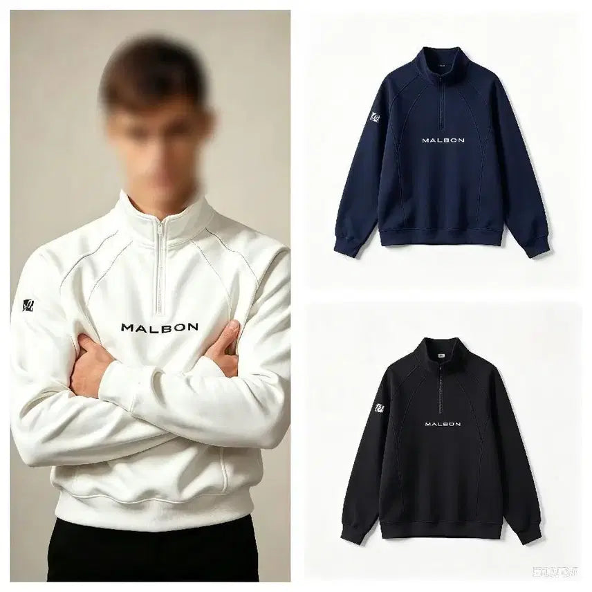 [BUNJANG] Malbon Half-Zip Sweatshirt / MALBON 말본 반집업 맨투맨