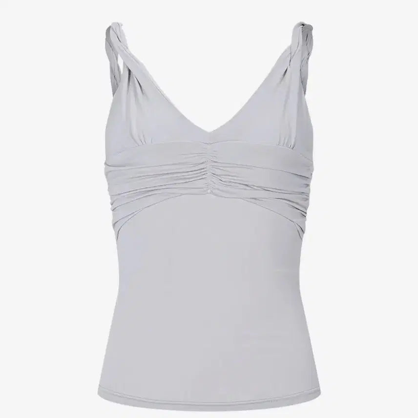 [BUNJANG] Please Follow Shirring Sleeveless Top Light Grey / 택포) 플리즈노팔로우 셔링 슬리브리스 탑 라이트 그레이
