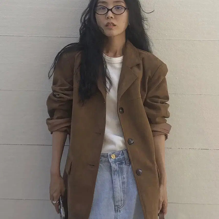 [BUNJANG] Judy & Judy Suede Jacket Brown / 쥬시쥬디 브라운 스웨이드 자켓