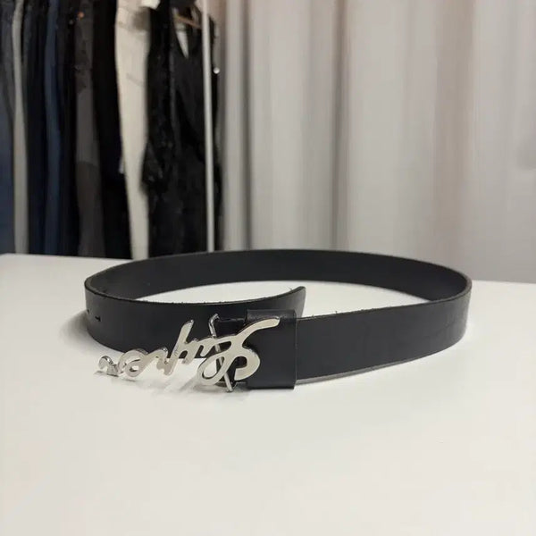 [BUNJANG] Maison Margiela 08SS Cursive Logo Buckle Leather Belt / 마틴 마르지엘라 08ss 필기체 로고 버클 벨트