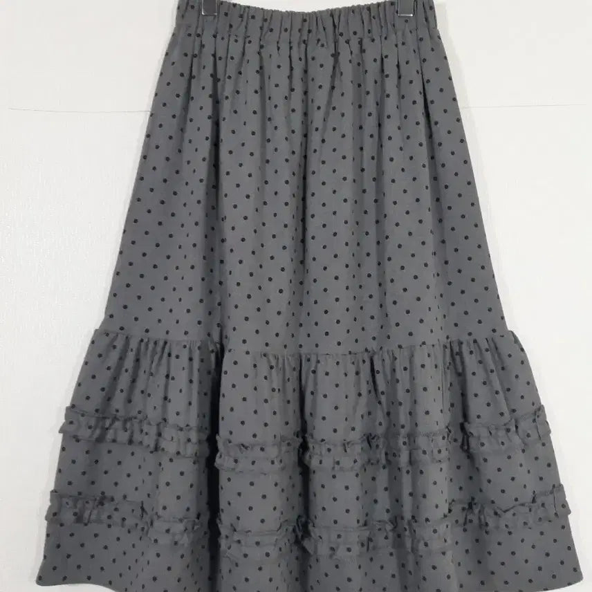 [BUNJANG] Polka Dot Frill Midi Skirt / 땡땡이 프릴 미디 캉캉 스커트