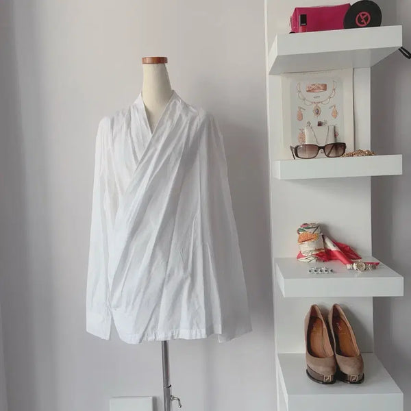 [BUNJANG] COS Wrap Style Oversized Shirt Blouse - Size S / [S] 코스(COS) 랩 스타일 오버사이즈 셔츠 블라우스