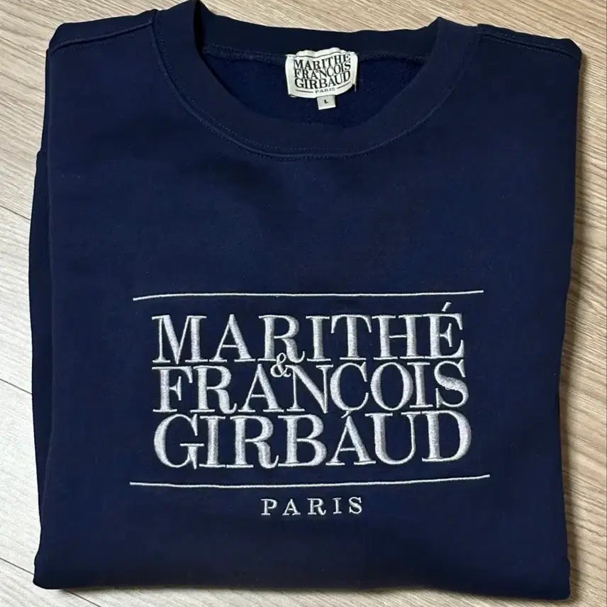 [BUNJANG] Marithe Francois Girbaud Embroidered Logo Sweatshirt Navy L / 마리떼 맨투맨 네이비 L 로고 자수