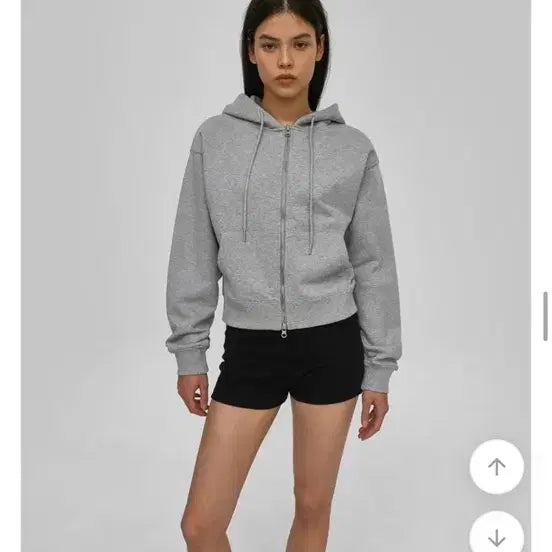 [BUNJANG] Black Up B-BASIC Heavy Cotton Hooded Zip-Up Grey / 블랙업 [B-BASIC] 헤비코튼 후드 집업 그레이