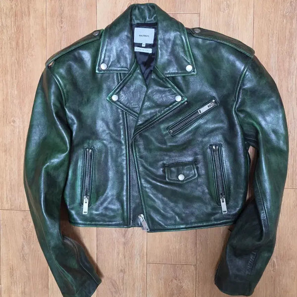 [BUNJANG] Halfboy Italy Biker Leather Jacket / 이탈리아 하프보이 바이커 레더자켓