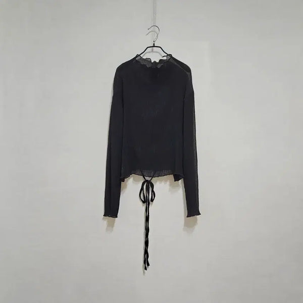 [BUNJANG] Pleated Detail Belted Blouse / 플리츠주름 벨트 블랏