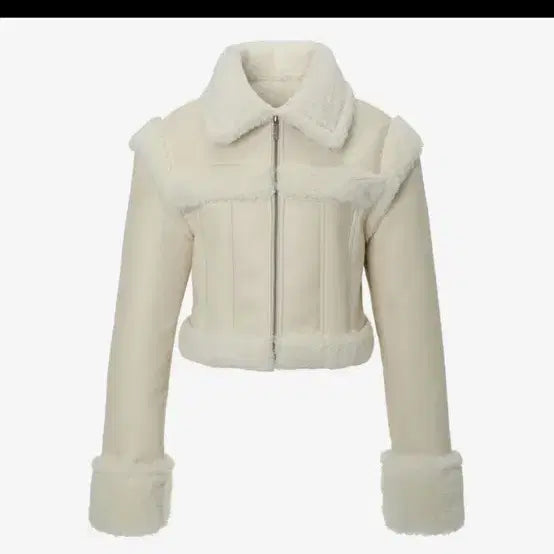 [BUNJANG] Stitch Fur Mustang (Ivory) / 카키포인트 스티치 퍼 무스탕 아이보리 Stitch Fur Mustang (ivory)
