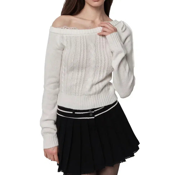 [BUNJANG] Clishur Lodge Cake Cable Knit Ivory / 클리시어 로지 케이크 케이블 니트 새상품