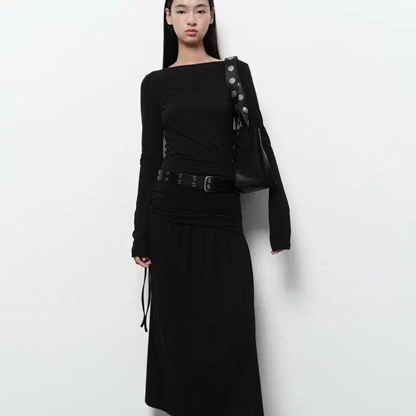 [BUNJANG] Diagonal Backless Long Dress / DIAGONAL BACKLESS LONG DRESS