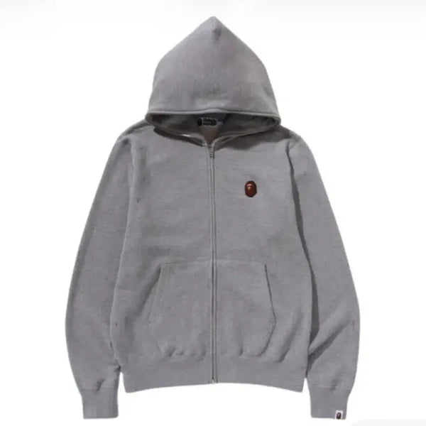 [BUNJANG] A Bathing Ape One Point Full Zip Hoodie Grey / 베이프 어 베이싱 에이프 원 포인트 풀 집 후드 그레이