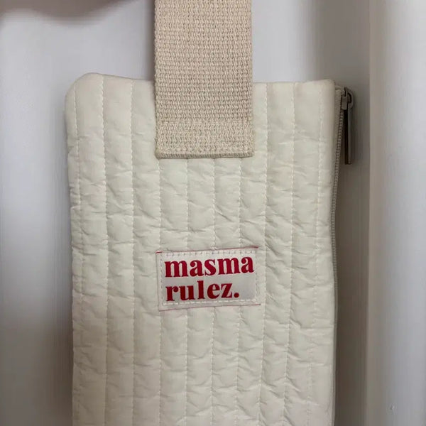 [BUNJANG] Mascara Rules Quilting Pouch Ivory / 마스마룰즈 퀼팅 파우치 아이보리