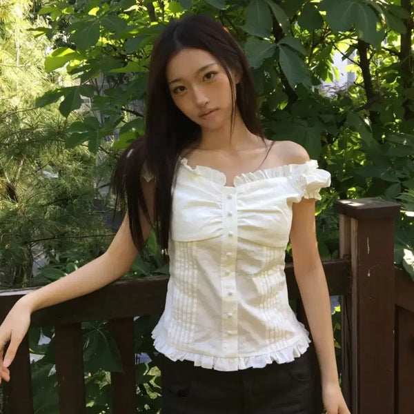 [BUNJANG] Rats U Ella Blouse White S / 라츠유 엘라 블라우스 화이트 s