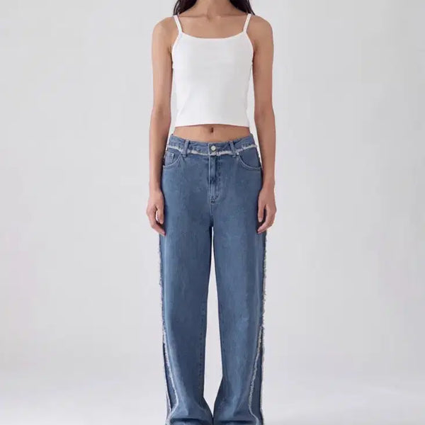 [BUNJANG] KISSING DENIM Line Point Wide Pants L / 키시닝 데님 라인 포인트 와이드 팬츠 L