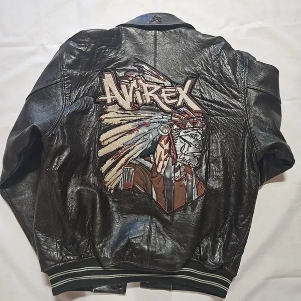 [BUNJANG] Avirex Brown Leather Jacket / 아비렉스 브라운 레더자켓