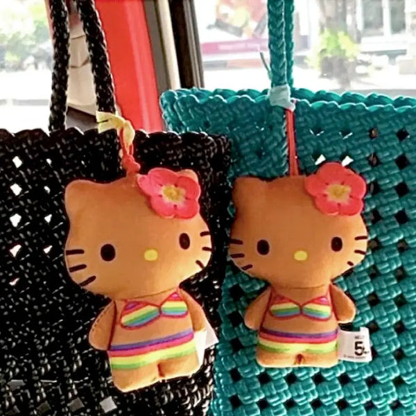 [BUNJANG] Sanrio Hello Kitty Tanning Kitty & Mono Kitty Keyring Set / [새상품/50주년]헬로키티 태닝키티 탄키티 모노키티 흑백키티 맥도날드 고전 키티 인형 가방 키링