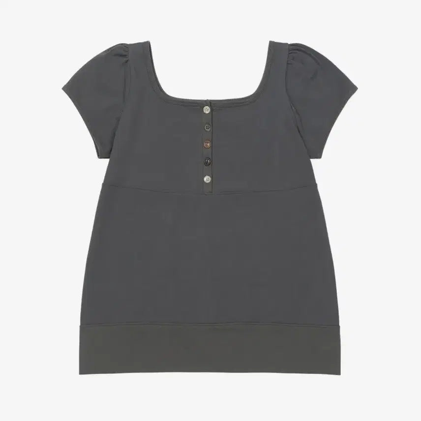 [BUNJANG] Oheshio Square Neck Jersey Blouse (Charcoal) / oheshio Square Neck Jersey Blouse (Charcoal)
