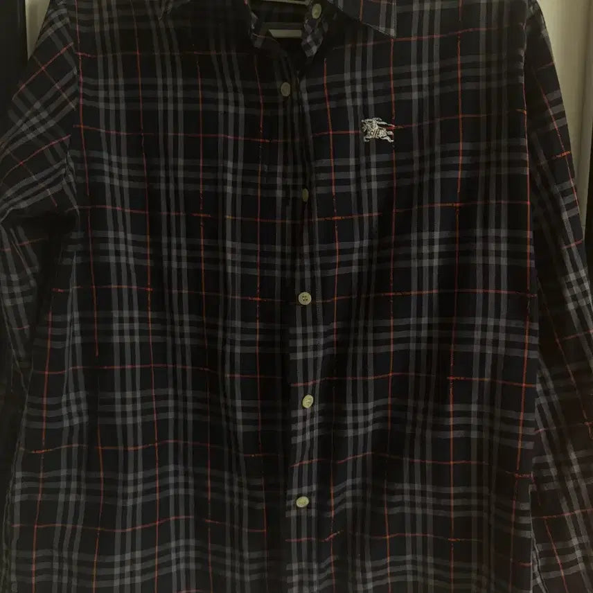 [BUNJANG] Burberry Checked Bear Embroidery Shirt / 버버리 체크 셔츠 곰돌이자수