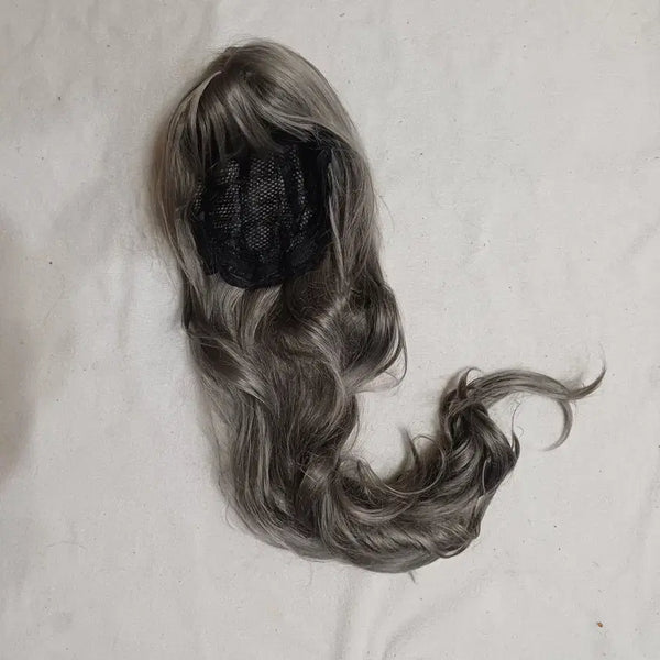 [BUNJANG] Gray Wave See-Through Bangs Wig / 그레이 웨이브 시스루 앞머리 가발