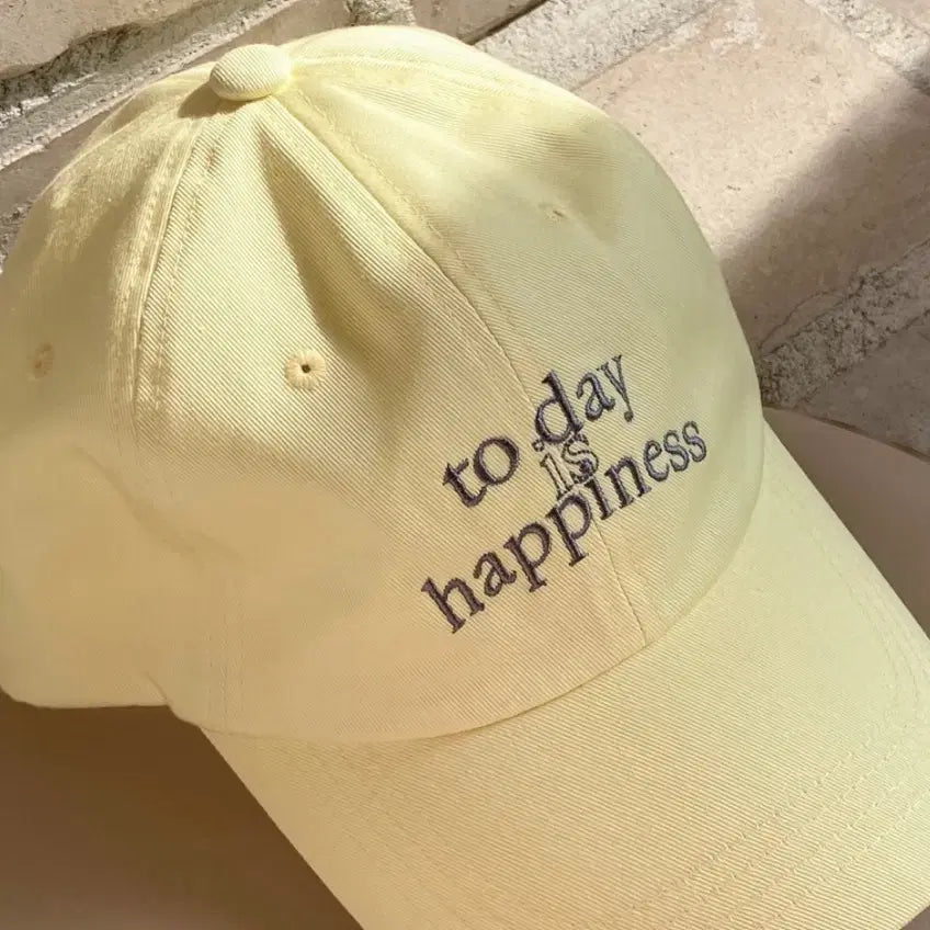 [BUNJANG] Handmade Limited Edition Lettering Ball Cap (Yellow/White) / *자체제작 소량* 레터링 볼캡 (옐로우/화이트)