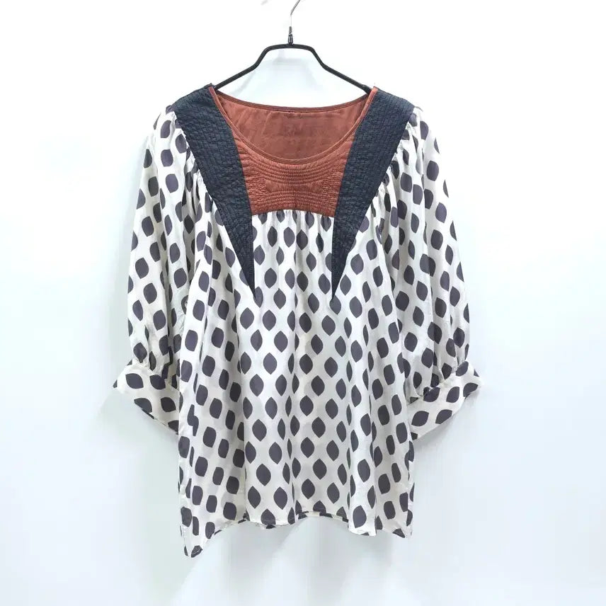 [BUNJANG] Tsumori Chisato Patchwork Ethnic Silk Tunic Blouse / TSUMORI 츠모리 퀼트배색 에스닉 실크 튜닉 블라우스 C624