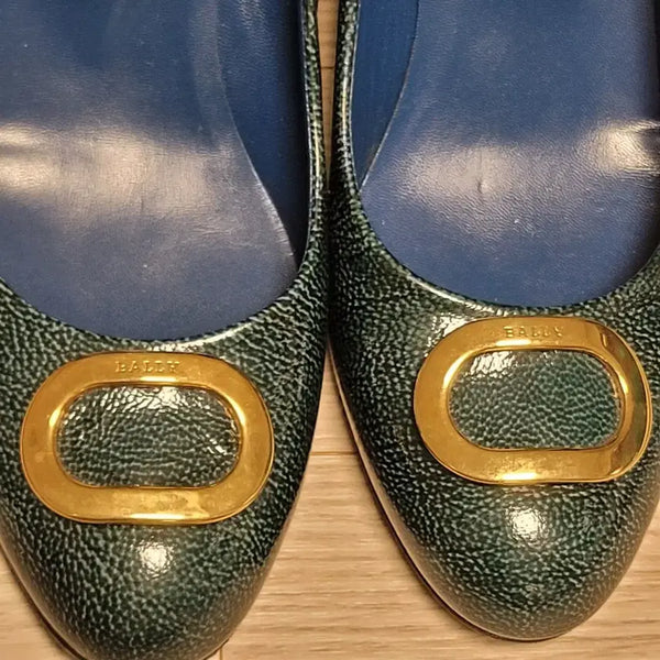 [BUNJANG] Bally Women's Teal Pumps 245mm / 발리 여성 청록색 펌프스 245mm
