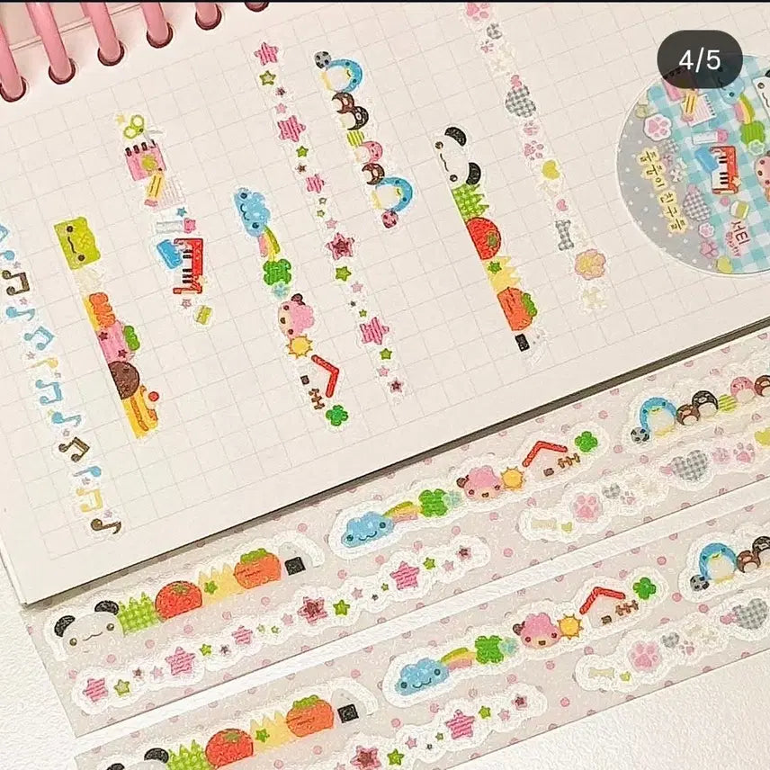 [BUNJANG] Kiss Cut Stickers Set / 서티 줄줄이 친구들 키스컷 다꾸