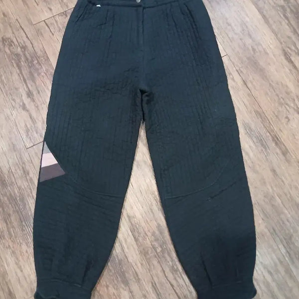 [BUNJANG] Quilting Patch Jogger Pants - Dark Green / 퀼팅 팬츠 다크 그린 패치 포인트