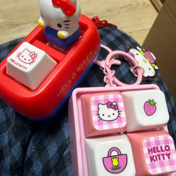 [BUNJANG] Hello Kitty Keycap Set + Keyring Bundle / 일괄) 헬로키티 키캡 세트 + 키링