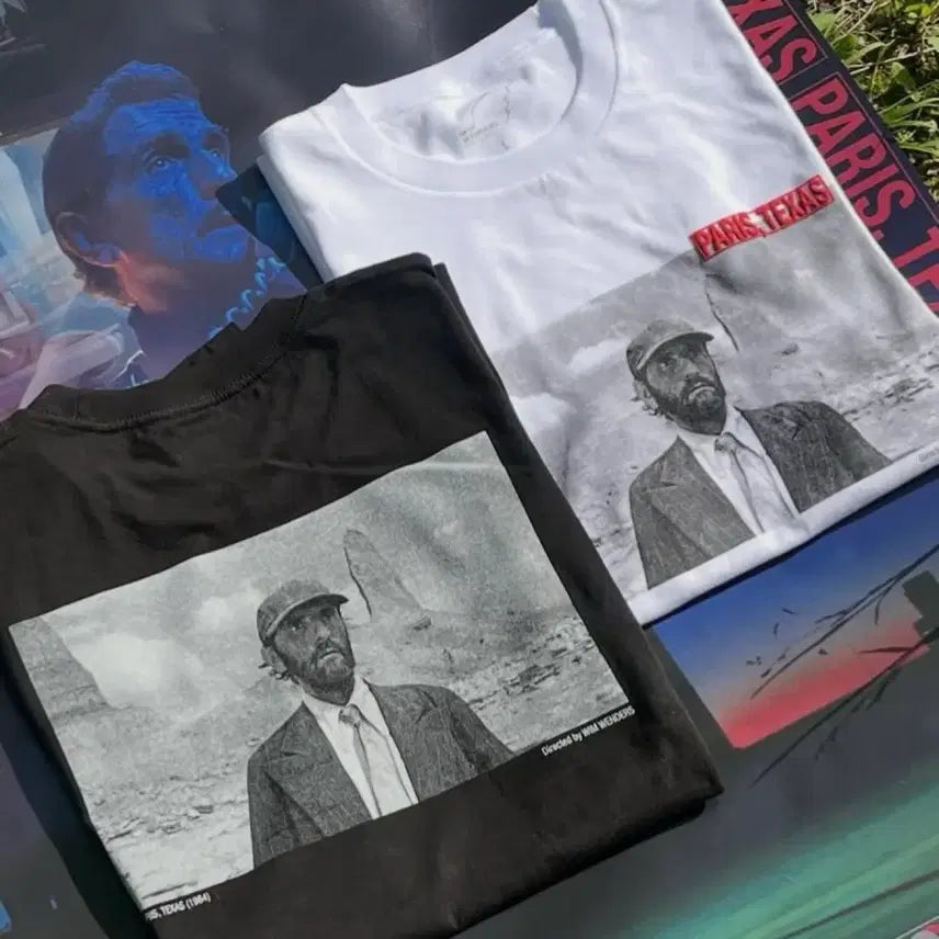 [BUNJANG] Paris Texas T-Shirt (Black/White, L) / 파리 텍사스 티셔츠 에무시네마 블랙 화이트 L