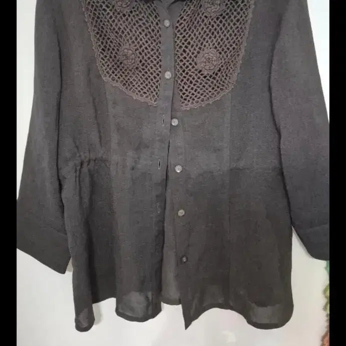 [BUNJANG] Khaki Brown Knit Shirt / 카키브라운 뜨개 셔츠