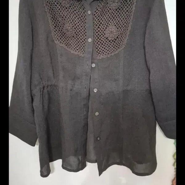 [BUNJANG] Khaki Brown Knit Shirt / 카키브라운 뜨개 셔츠