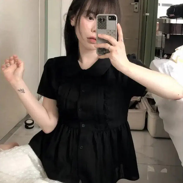 [BUNJANG] Vinnbe Short Sleeve Blouse & Long Skirt Set / 빈블 반팔 블라우스 롱스커트 세트