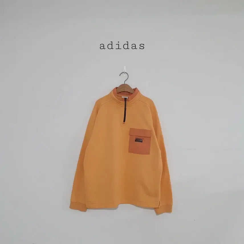 [BUNJANG] Adidas Half-Zip Sweatshirt Orange XL / No.26082701 아디다스 하프집업 맨투맨 오렌지색